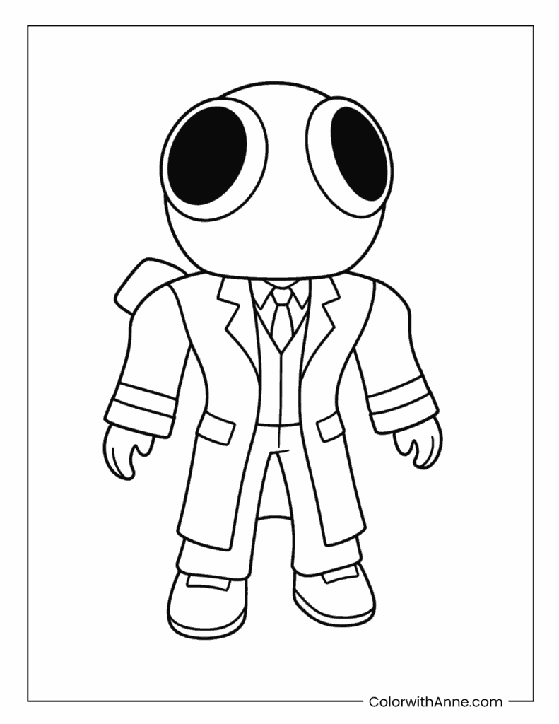 Red Wearing a Lab Coat Coloring Page
