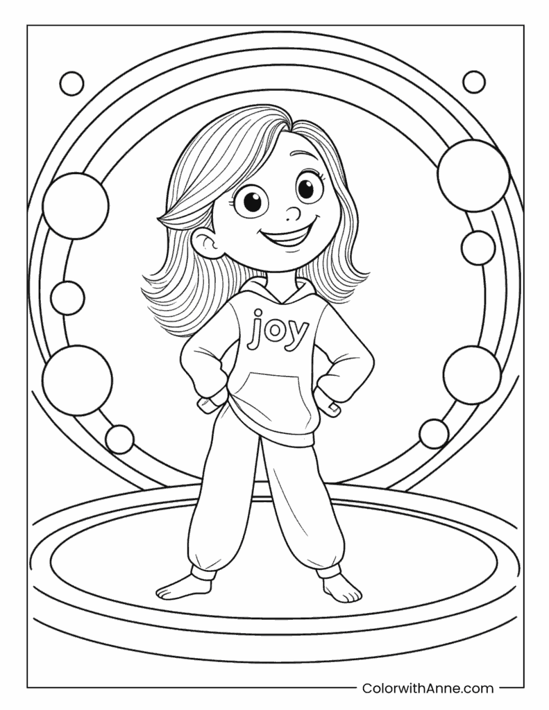 Riley Anderse Confident Hoodie Pose Inside Out Coloring Page
