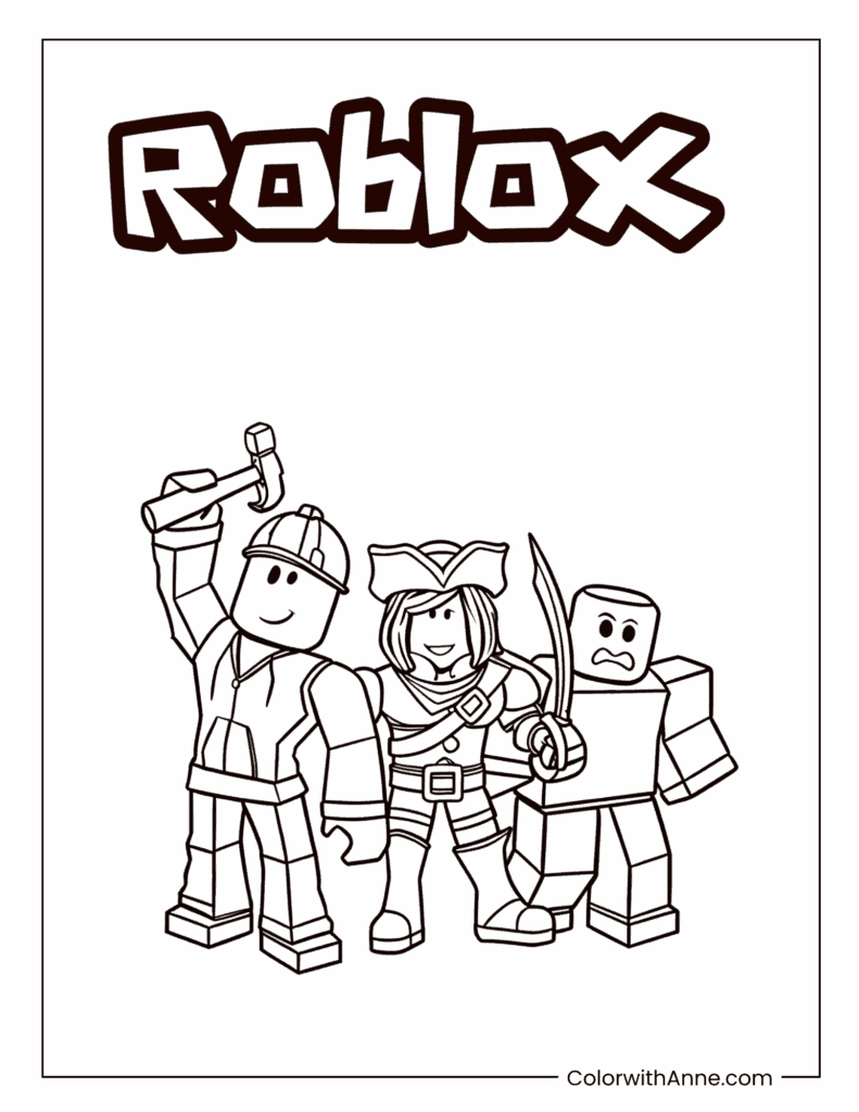 Roblox Builder Pirate Noob Coloring Page