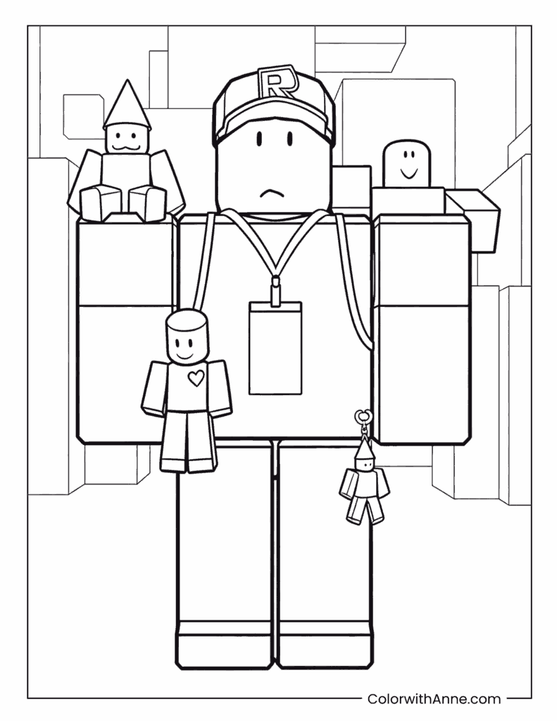Roblox Noob and Toys Coloring Page