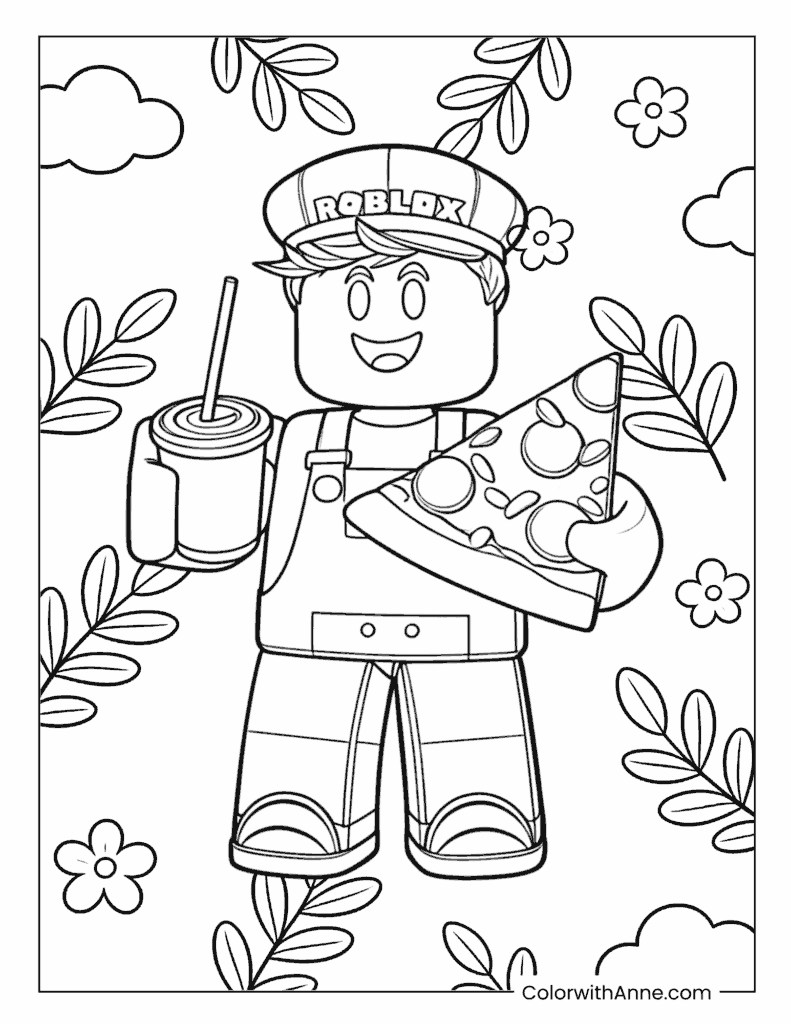 Roblox Pizza Lover Coloring Page