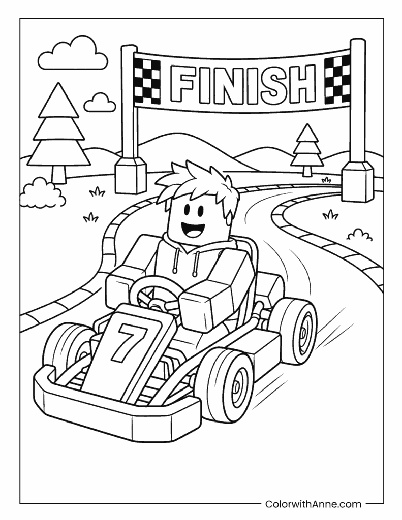 Roblox Racer At Finish Line Coloring Page