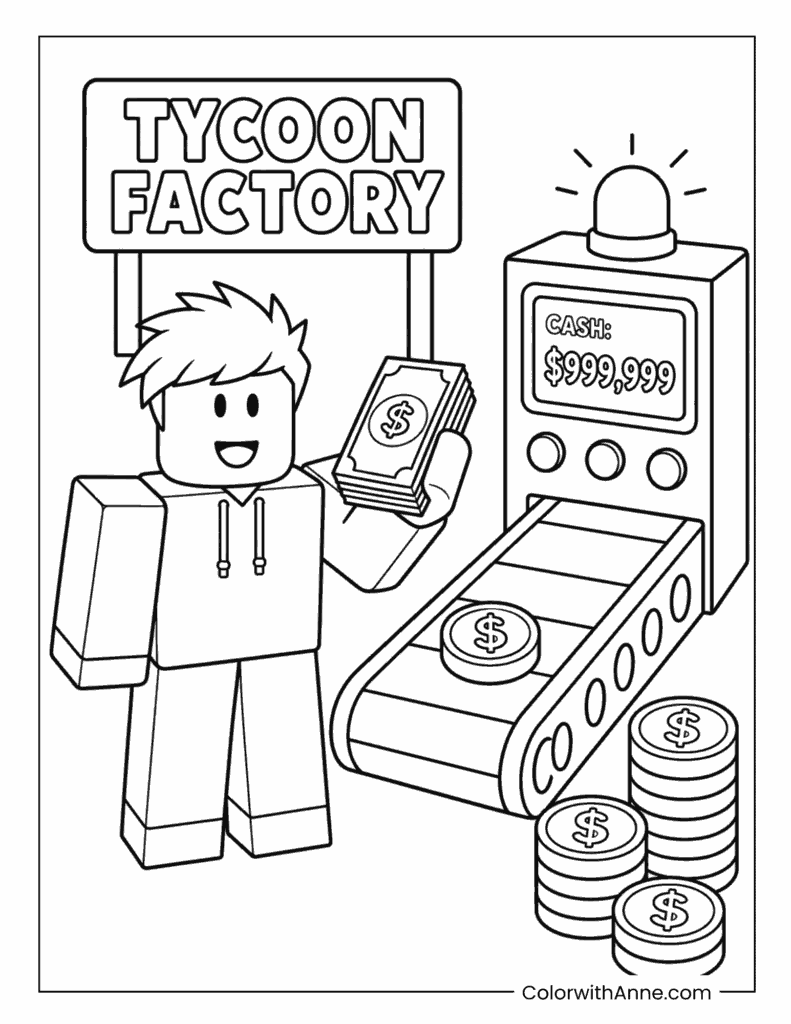 Roblox Tycoon At Cash Factory Coloring Page