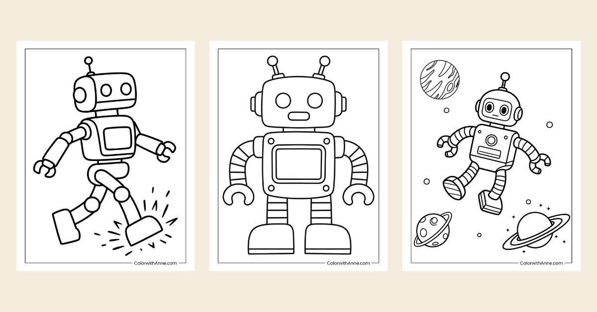 Robot Coloring Pages Banner