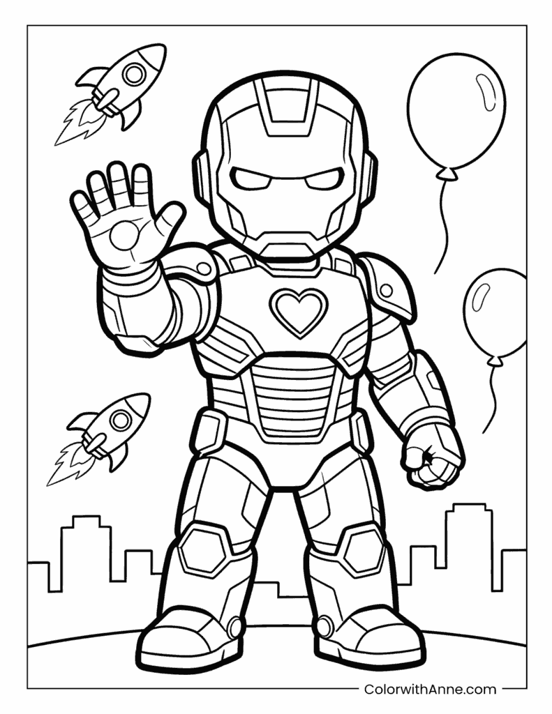 Rocket City Iron Man Coloring Page
