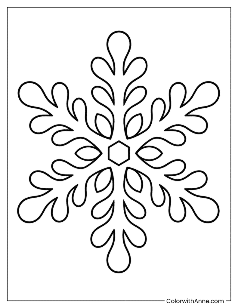 Rounded Snowflake Coloring Page