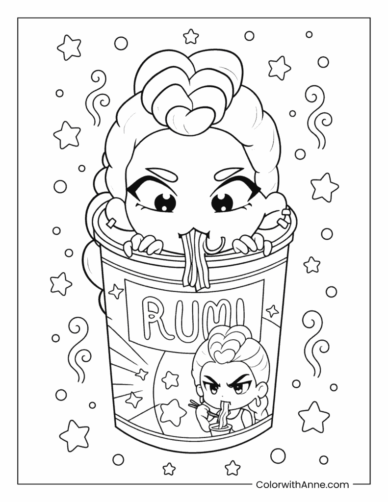 Rumi Ramen Snack Coloring Page