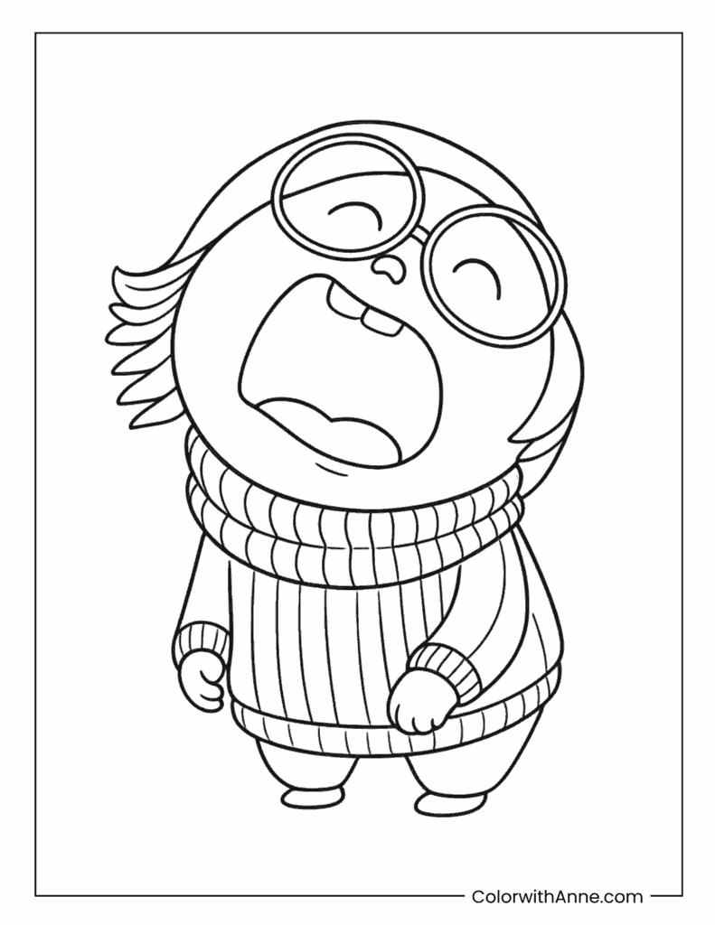 Sadness Big Cry Moment Inside Out Coloring Page