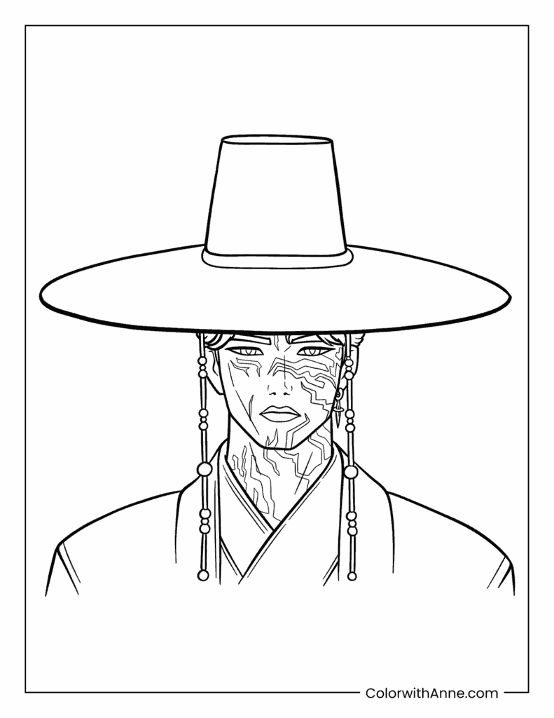 Saja Boy in His Demon Form Coloring Page