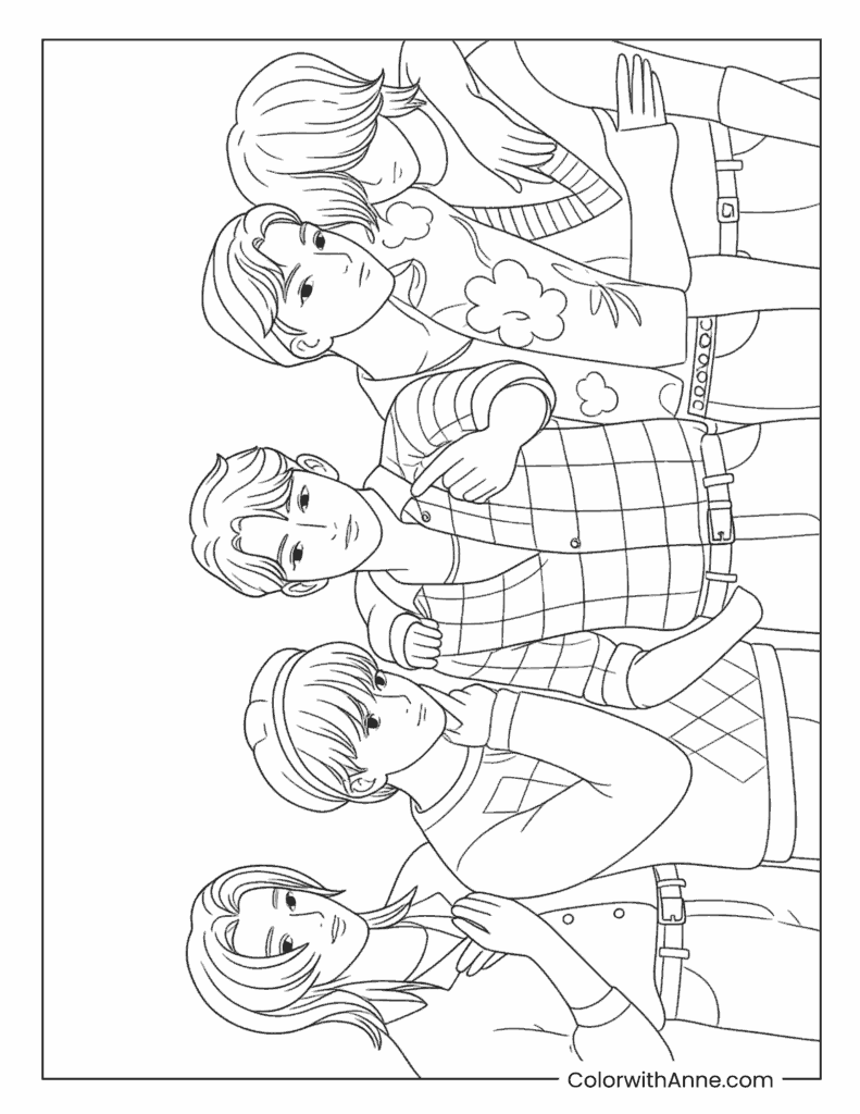 Saja Boys Cool Group Pose Coloring Page