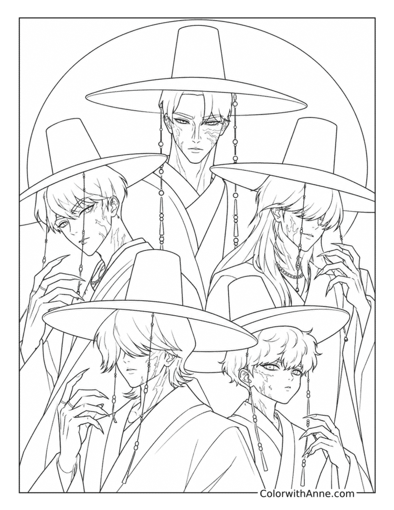 Saja Boys Demon-Form Coloring Page