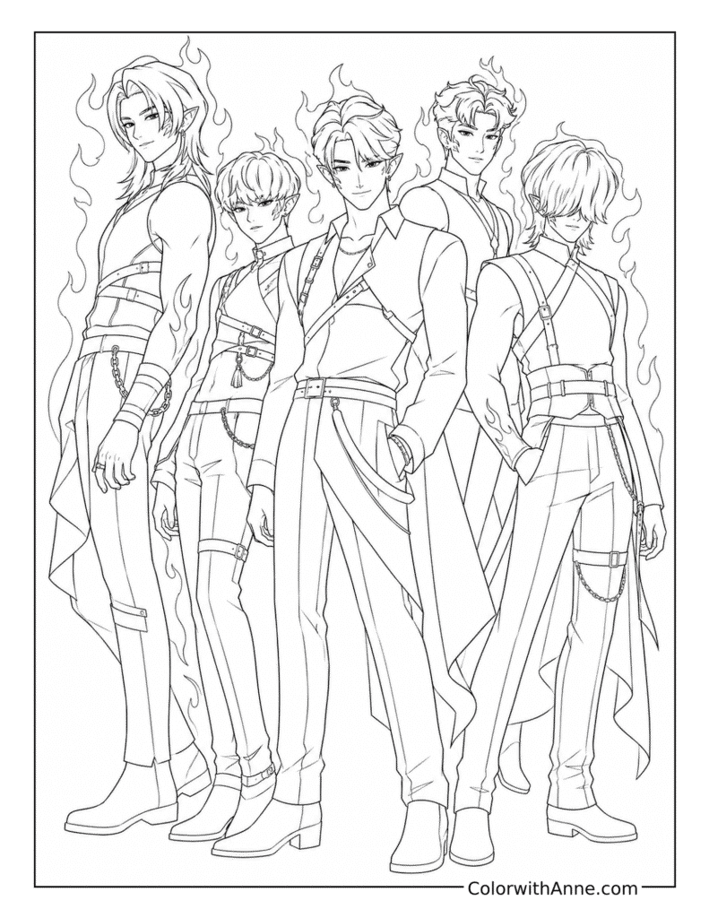 Saja Boys Demon Transformation Coloring Page