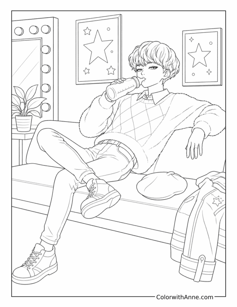 Saja's Backstage Bottle Break Coloring Page