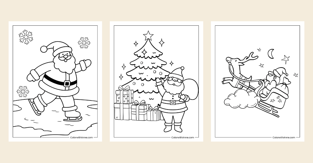 Santa Coloring Pages Banner