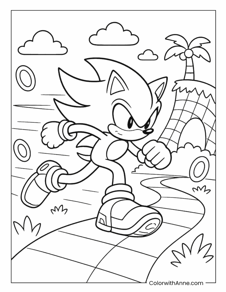 Shadow Speed Run Adventure Coloring Page