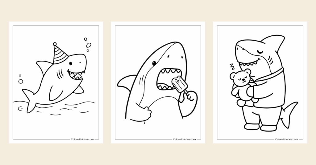Shark Coloring Pages Banner