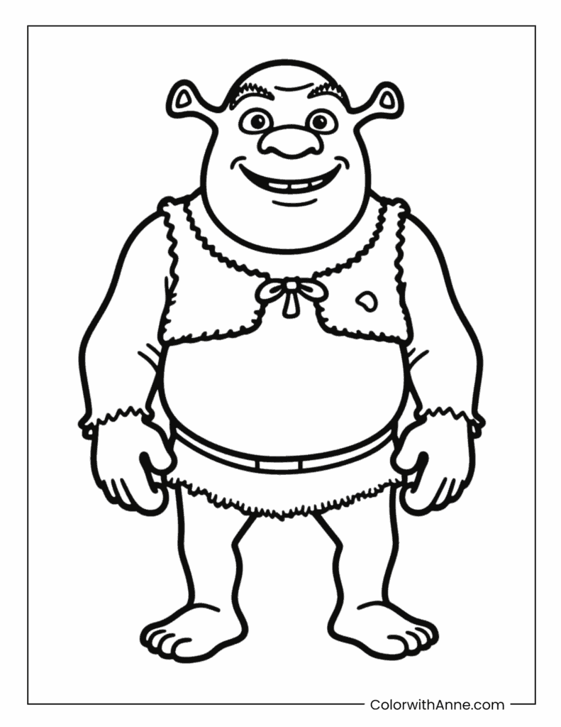 Shrek Full Body Coloring Page
