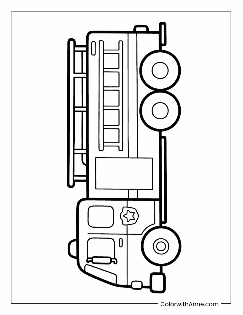 Side-View Fire Truck Coloring Page