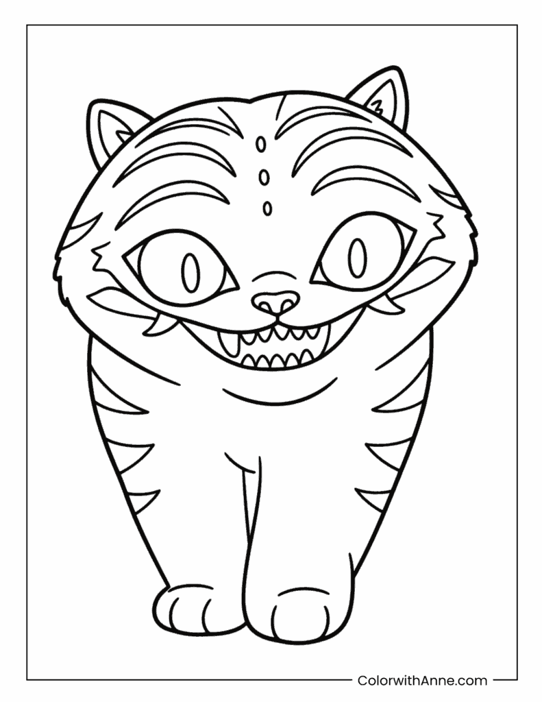 Simple Derpy Tiger Smile Coloring Page
