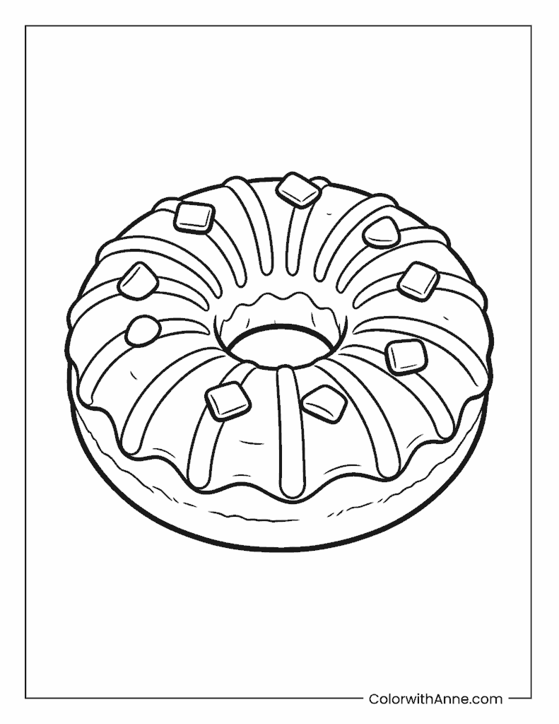 Simple Donut with Sprinkles Coloring Page