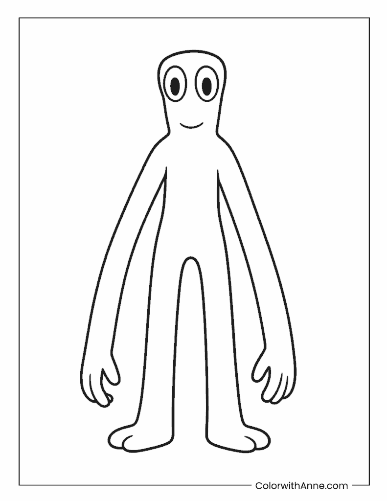 Simple Green Standing Coloring Page