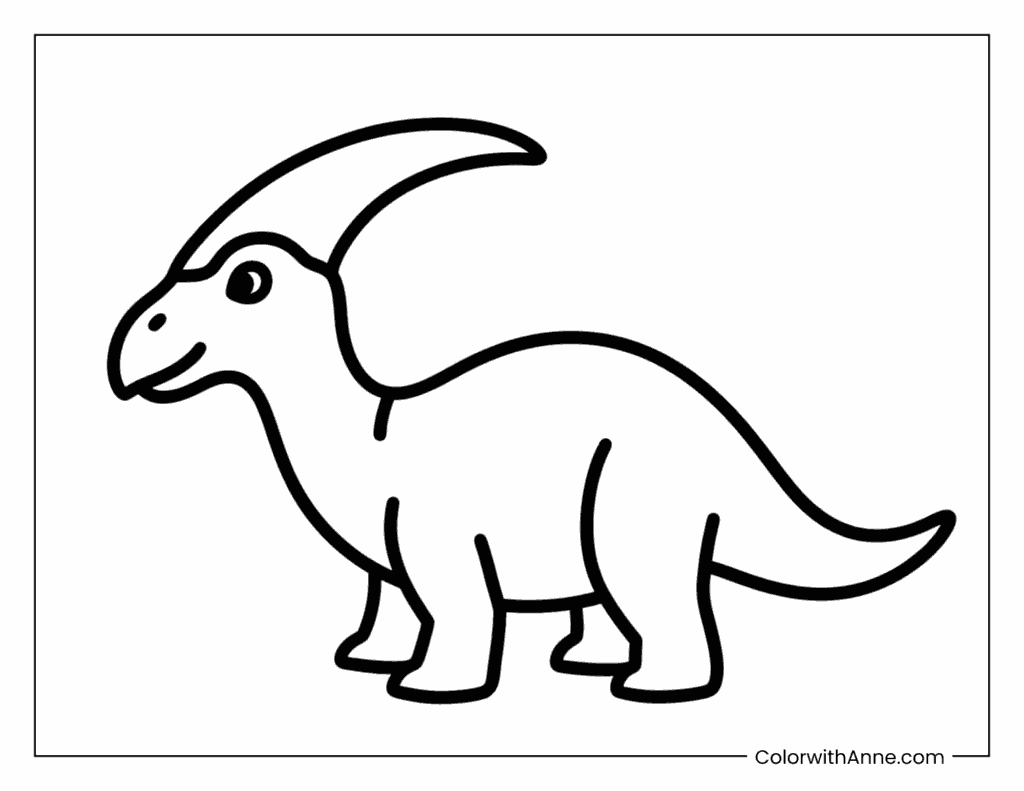 Simple Parasaurolophus Coloring Page