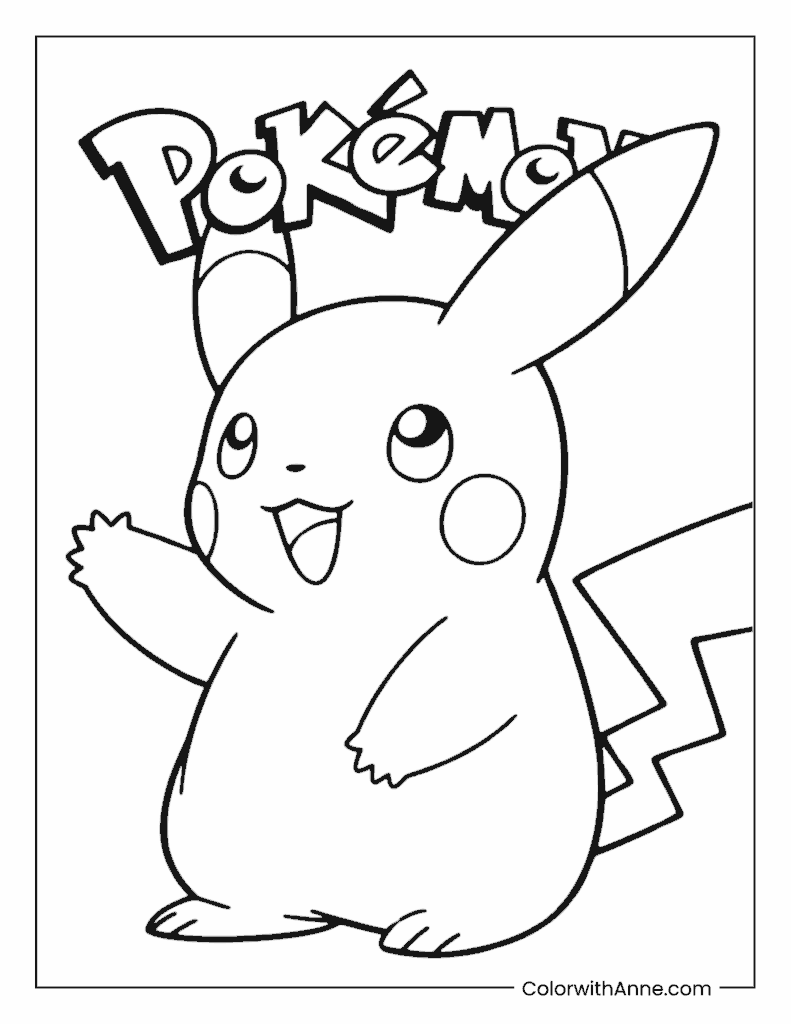 Simple Pikachu Coloring Page