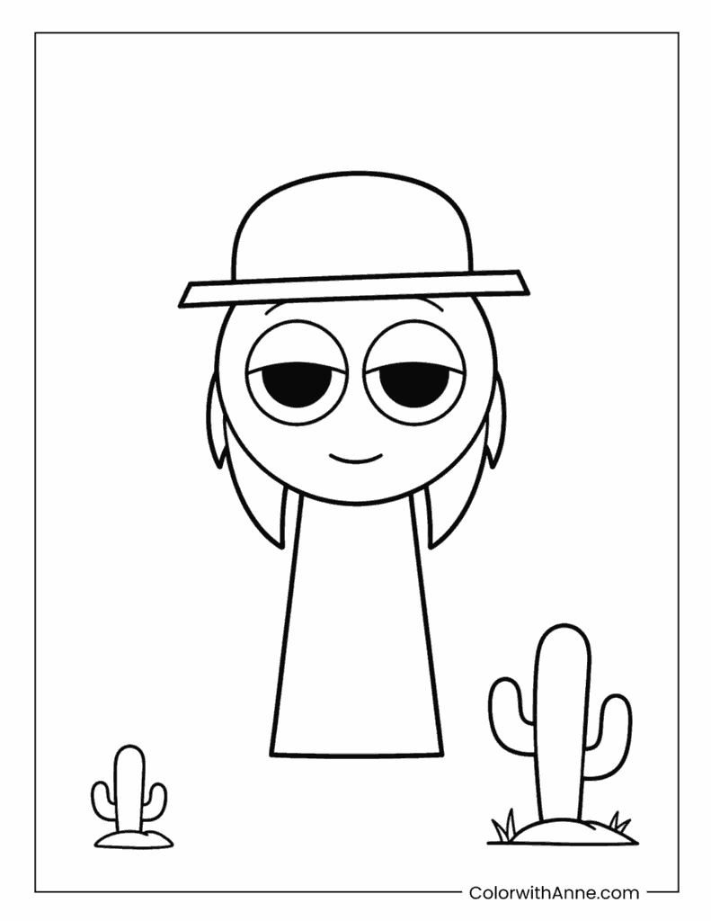 Singing Tunner Sprunki Coloring Page