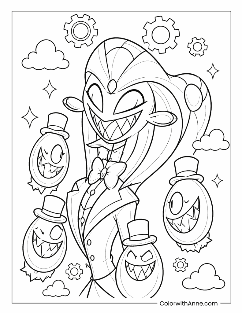 Sir Pentious with the Egg Boiz Coloring Page