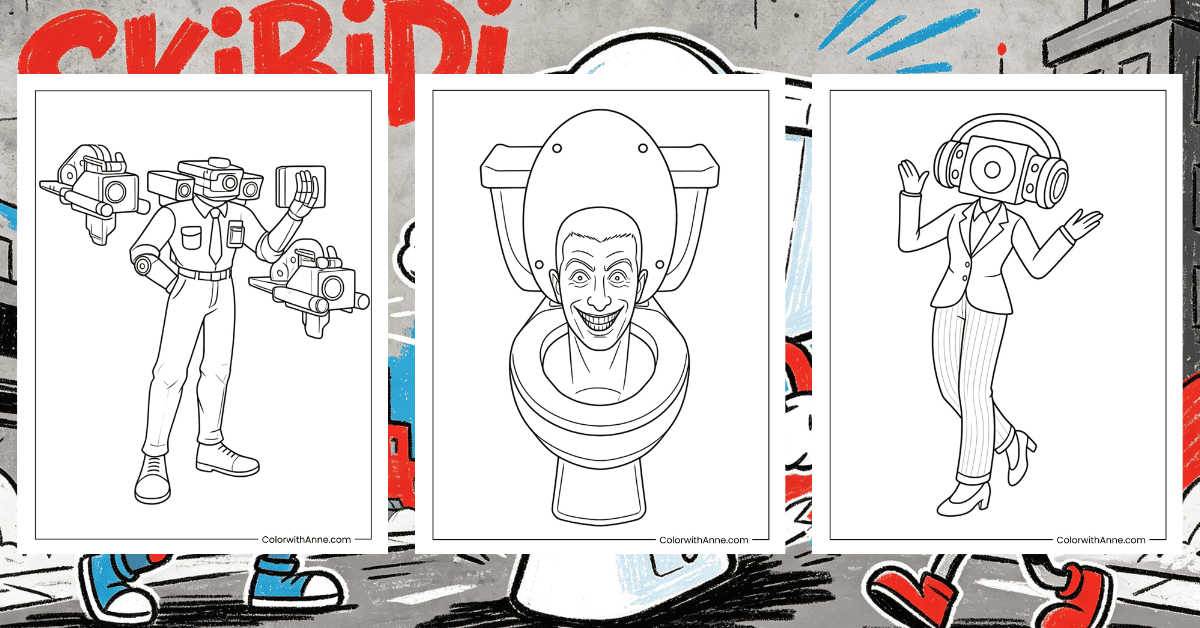 Skibidi Toilet Coloring Pages Banner