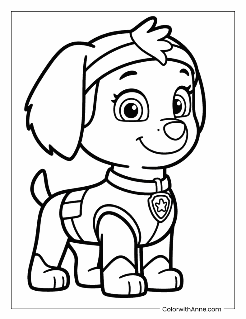 Skye From Paw Patrol Coloring Page