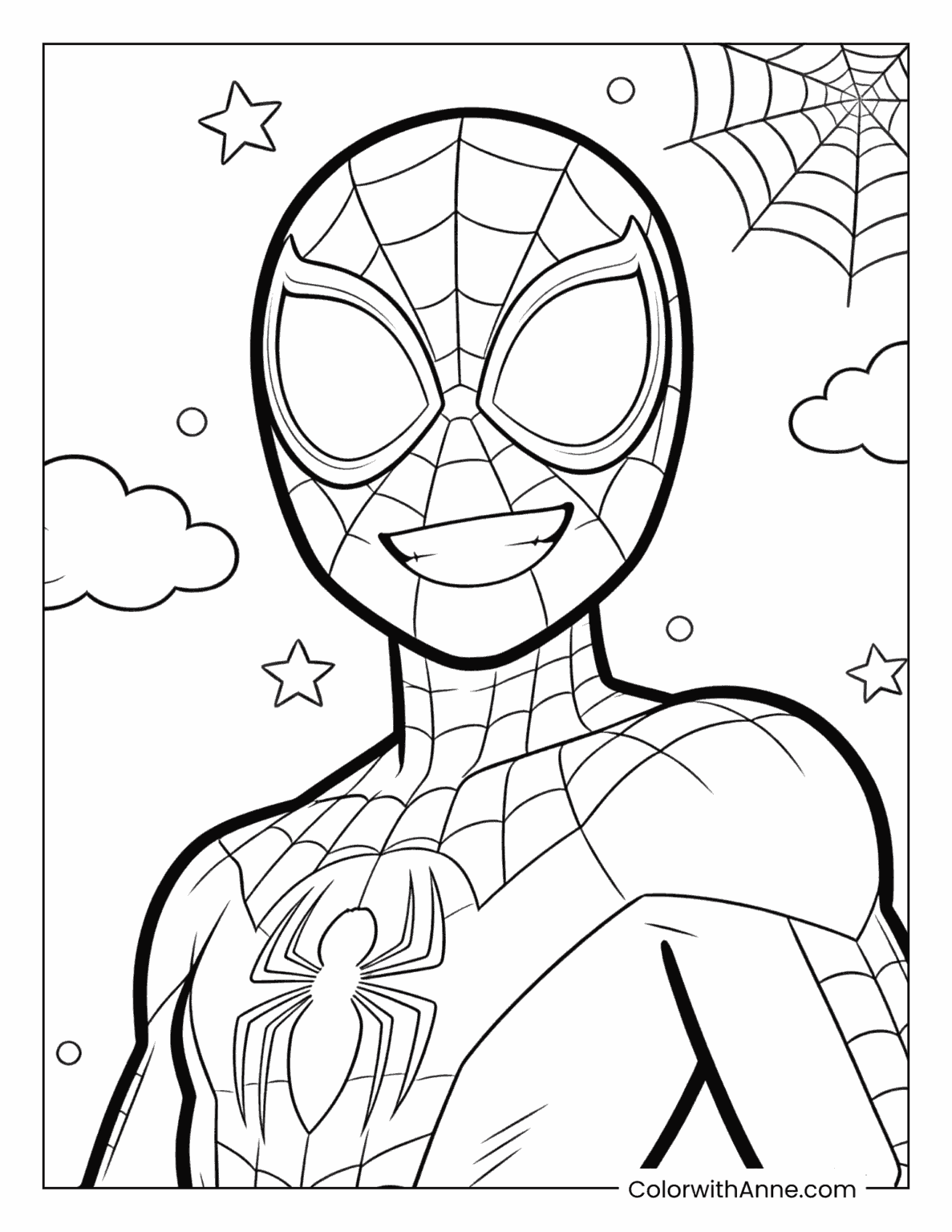 Miles Morales Coloring Pages (Free PDF Printables) - ColorwithAnne