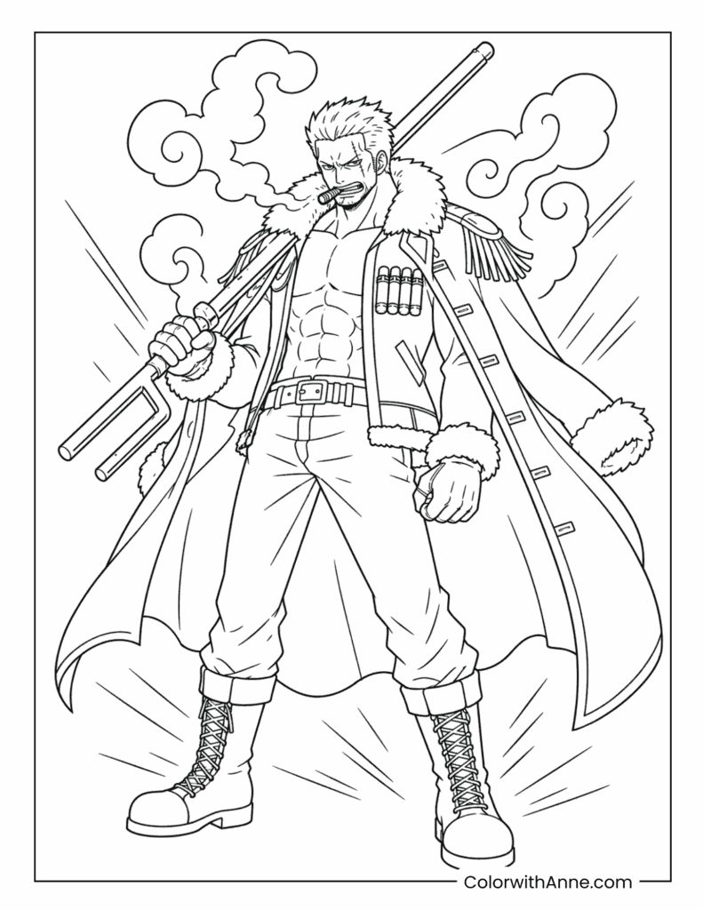 Smoker Marine Officer Nanashaku Jitte Coloring Page