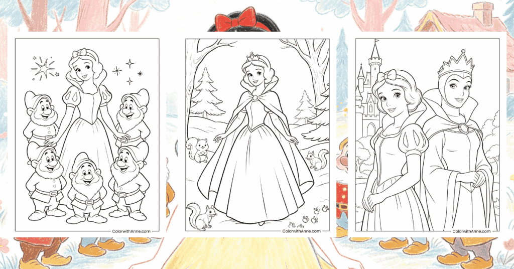 Snow White Coloring Pages Banner