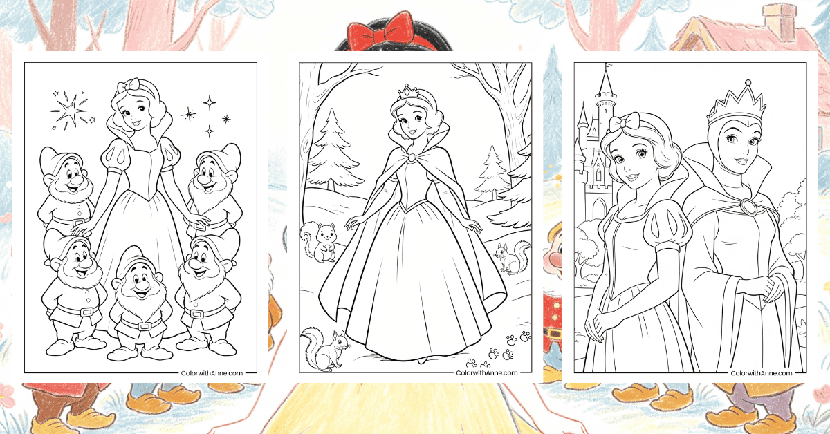 Snow White Coloring Pages Banner