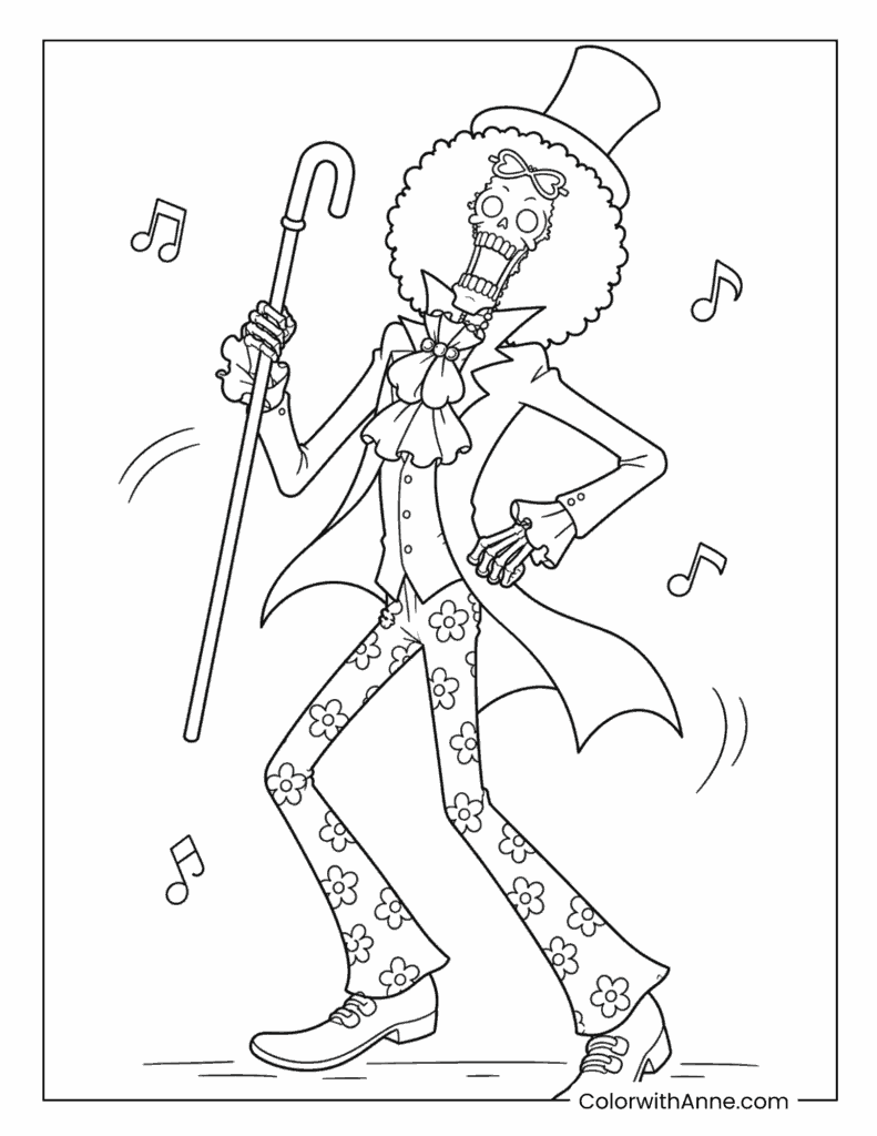 Soul King Brook Dancing Cane Coloring Page