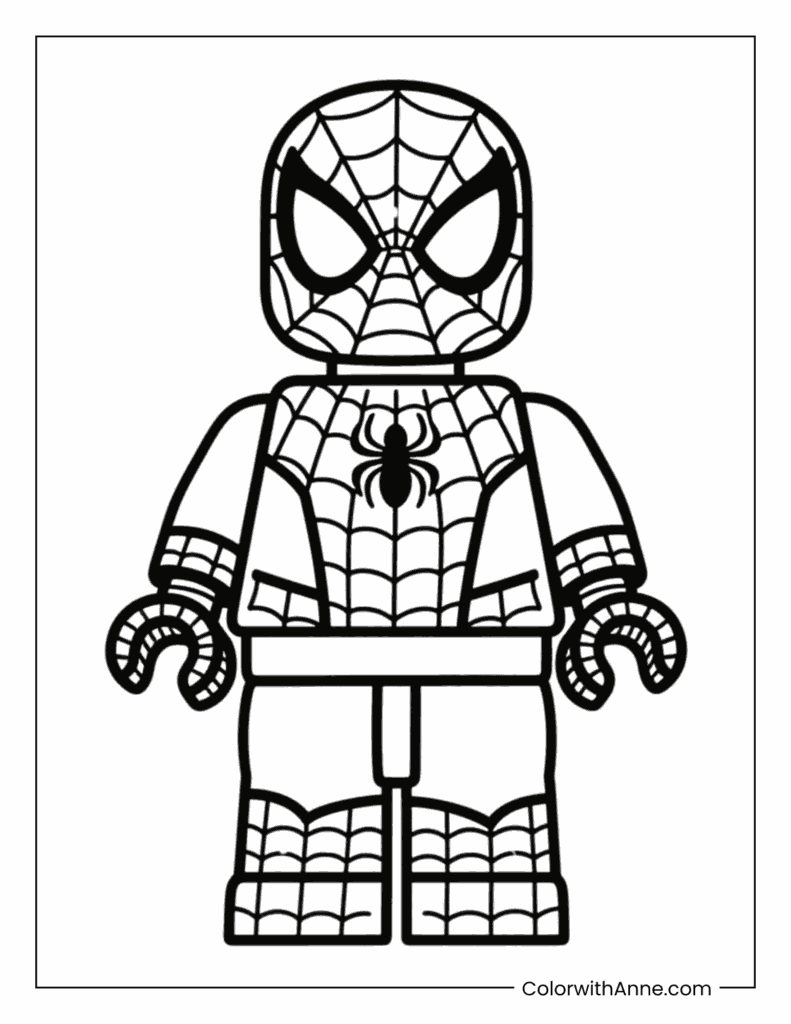 Spider-Man LEGO Coloring Page