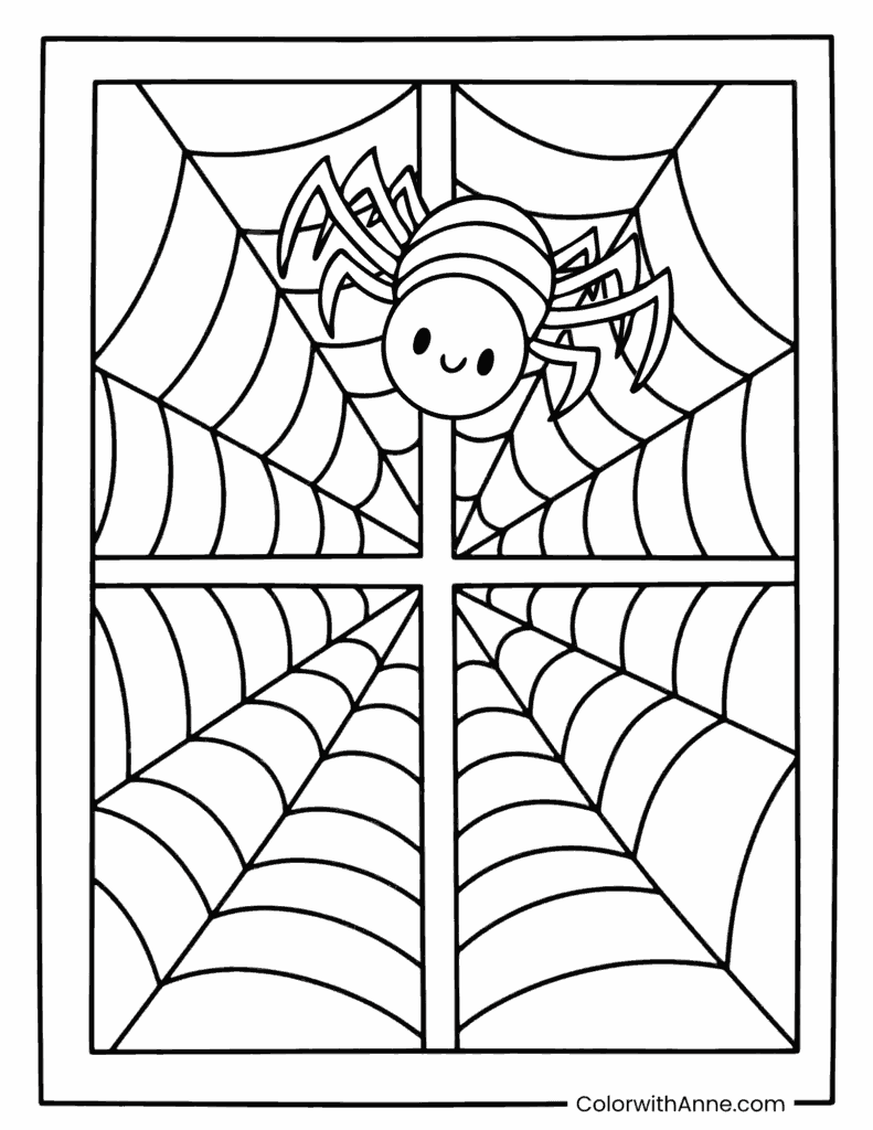 Spider Web Coloring Page