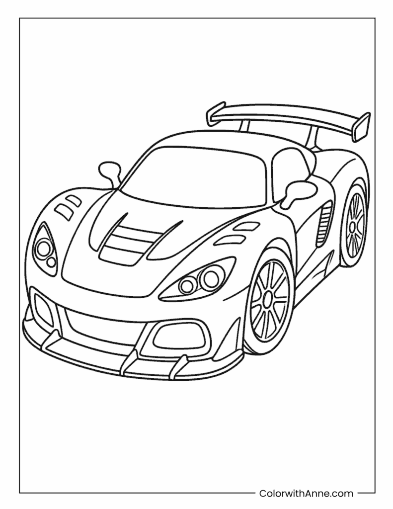 Sports Race Car Coloring Page