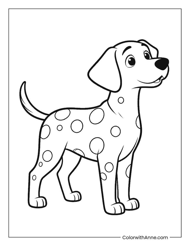 Spotted Dalmatian Dog Coloring Page