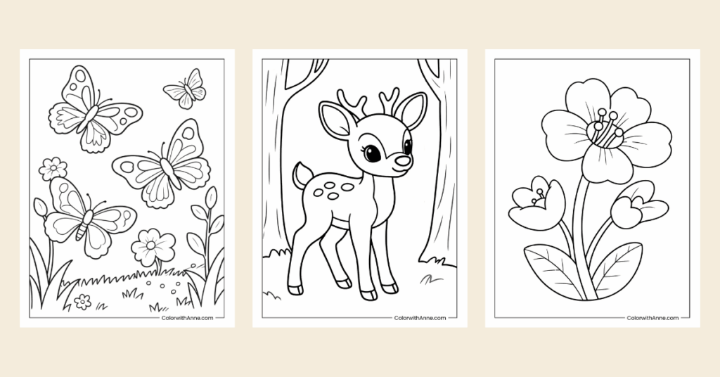 Spring Coloring Pages Banner