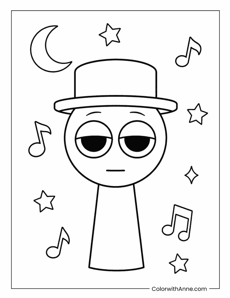 Sprunki Non Canon Design Coloring Page