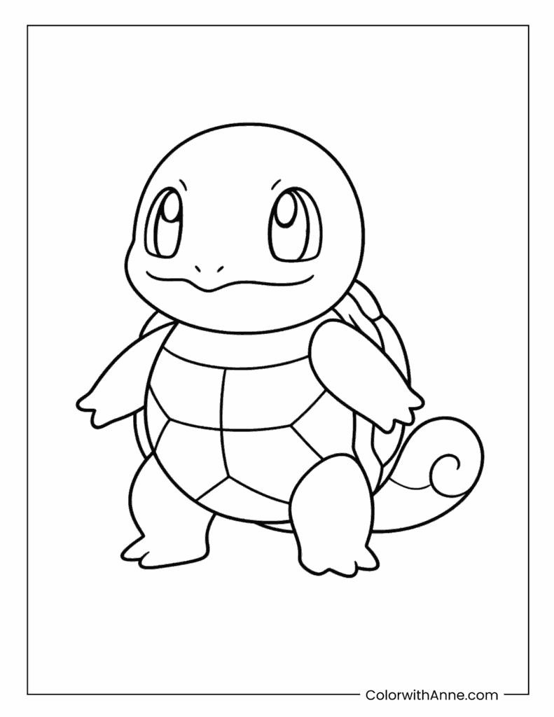 Squirtle Portrait Coloring Page