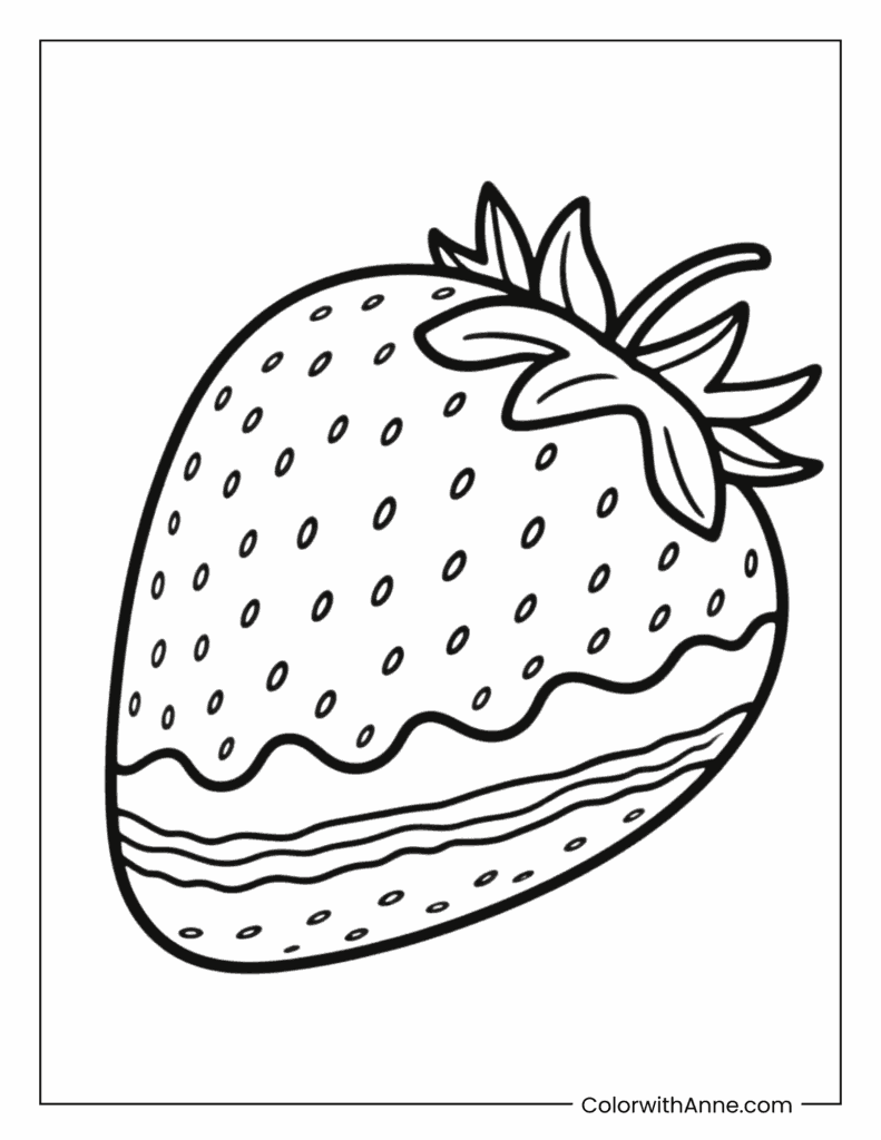 Strawberry Swirl Dream Coloring Page