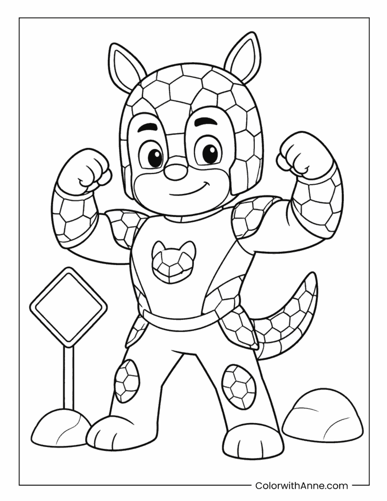 Strong Armadylan Flexing His Muscles Coloring Page