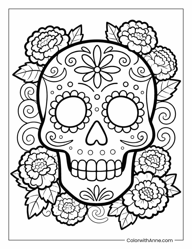 Sugar Skull Coloring Page