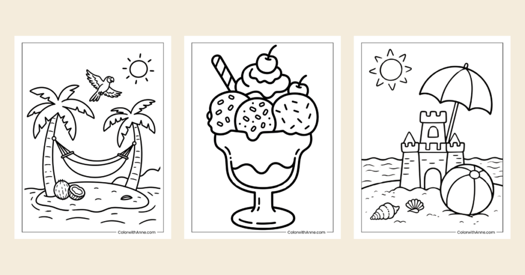 Summer Coloring Page - Banner