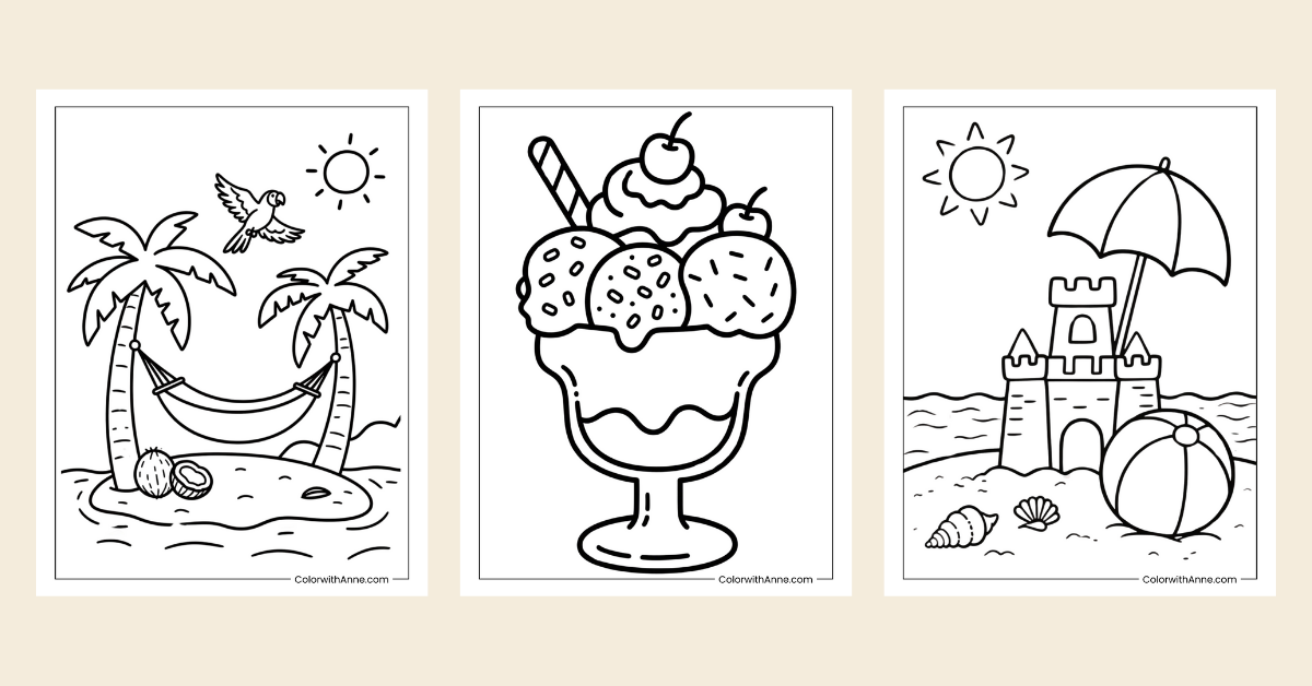 Summer Coloring Page - Banner