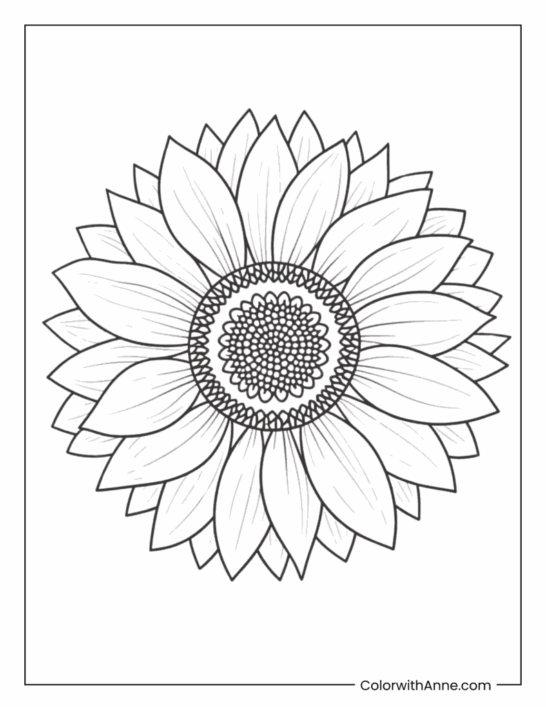 Sunflower Bloom​ Coloring Page
