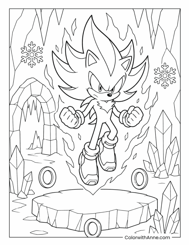 Super Shadow Ice Crystal Cave Coloring Page